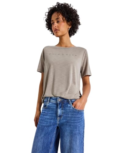 T-Shirt Aspect Soie Street One fluide et infroissable avec inscription élégante