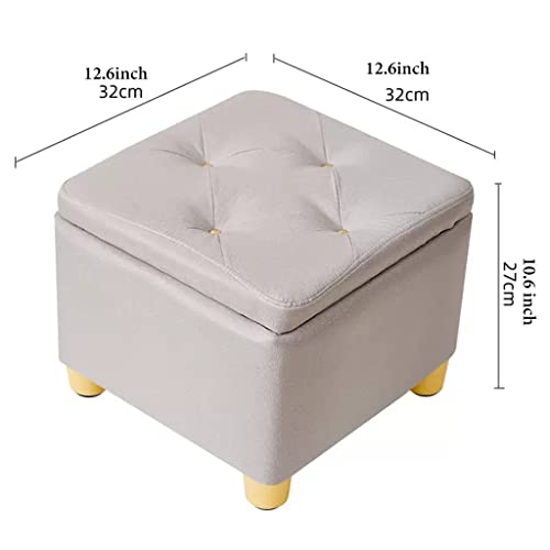 Repose-pieds avec cube de rangement tabouret beige chambre - 4