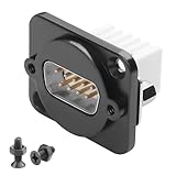 QIANRENON DB9 Panel Montage Lötfreier Anschluss Kompakter DB9 Stecker auf 9Pin Crimp Klemme Bulkhead Mount Serieller Adapter D-SUB 9Pin Lötfrei Plug, mit Butt Screw Löcher, für RS232/RS485/RS422