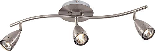Eurofase 13733-018 Mya Adjustable Bullet Style Track Lighting, 3-Light 150 Total Watts, 5"H x 24"L, Satin Nickel
