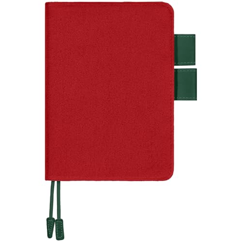 Fullhawl Velvet Cover for A6 Notebooks 4.6 x 6.7 Inches Planner Cover (Red)