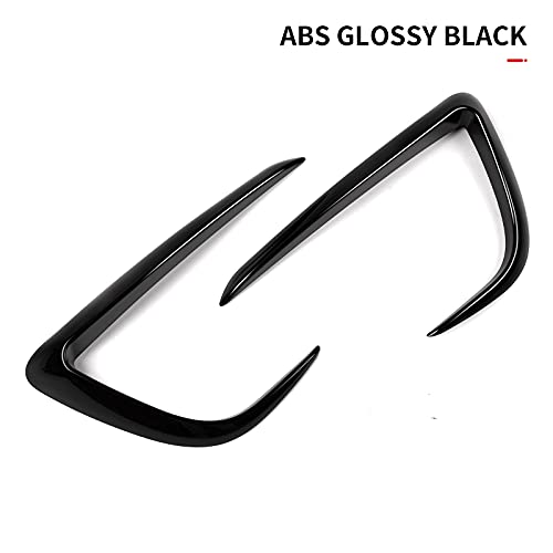 Xipoo Fit Tesla Model Y Fog Light Trim Front Fog Light Cover Eyebrow Cover Trim Frame Exterior Decoration for 2020 2021 2022 Tesla Model Y Accessories (Glossy Black) - Thumbnail 4