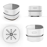 GuDoQi Odkurzacz stołowy, ładowany przez USB, mini odkurzacz, przenośny, bezprzewodowy, czas pracy 90 minut, obracany o 360°, mini odkurzacz ręczny do szkoły, domu, biura i samochodu, biały