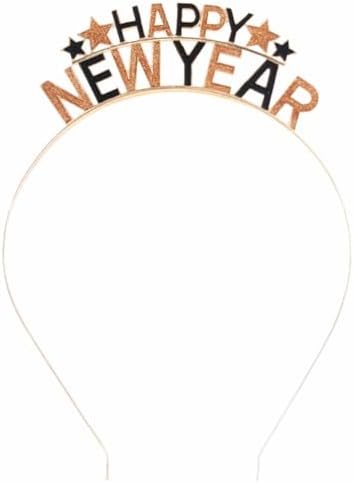 Black and Gold Happy New Year Headband New Years Accessories for New Years Headbands for Women News Year Party Supplies image 2