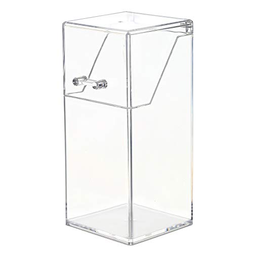 Organizador de brochas de maquillaje de acrílico transparente con tapa, soporte de almacenamiento para lápices de cejas