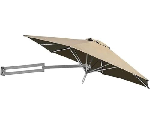 Parasol mural en aluminium anodisé toile rouge haut de gamme