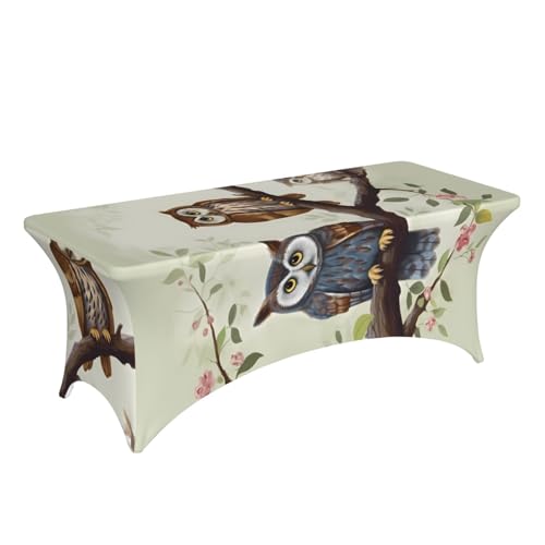 Nappe extensible 1m80 hiboux housse de table rectangulaire - 4