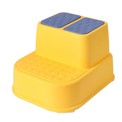 ERINGOGO Multi Function Double Layers Step Stool for Slip Footstool Thicken Design Yellow for Home Kindergarten Nursery Use Stool
