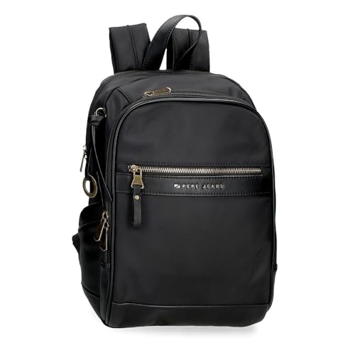 Pepe Jeans Morgan Mochila, Negro, 25x37x10 cms