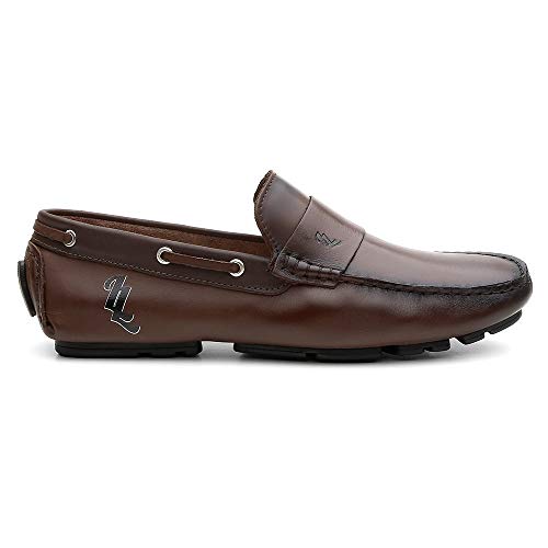 Sapato Casual Couro Mocassim - Café - 39