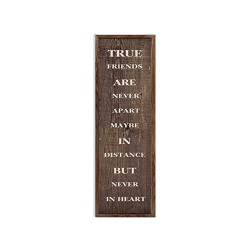 Panneau mural vintage en bois avec cadre cœur déco maison 15x51 cm