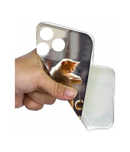 Image of Cat Climbing Design Printed Silicon Soft TPU Back Case Cover for Realme C63 4G / Narzo N63 4G