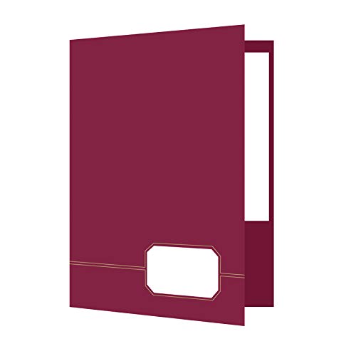 Oxford Monogram Executive Twin Pocket Folders, Letter Size, Burgundy With Gold Foil Trim, 4 Pack (04165), Burgundy/Gold #TOP20
