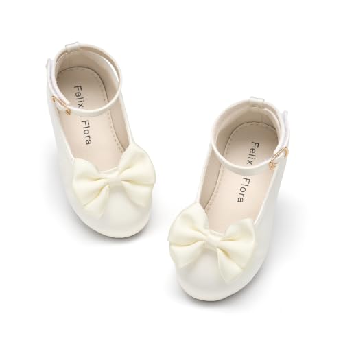 Image of Felix & Flora Toddler Flower Girl Dress Shoes - Baby Girl Ballet Mary Jane Flats for Party School Wedding