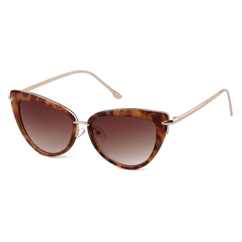 Lunettes œil de chat de luxe avec verres dégradés HD et monture métallique fine