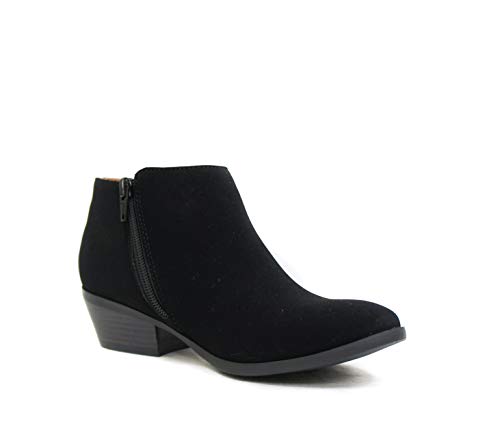 Image of Soda Women's Mug Round Toe Faux Suede Stacked Heel Western Ankle Bootie
