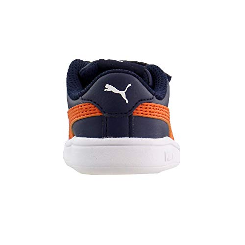 Image of PUMA Unisex-Baby Smash 2 Hook and Loop Sneaker, Peacoat-Firecracker White, 4 M US Toddler