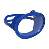 Zxpjkyu Occhiali da Sub, Maschera Subacquea, Antiappannamento, Compatti E in Vetro, Ampia per Adulti, Occhiali Impermeabili Professionali, Forma Ovale, Cornice Blu in pp