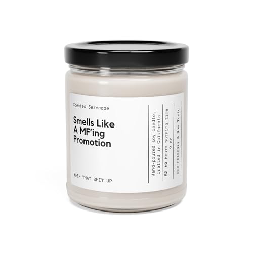 Smells Like A MF'ing Promotion Candle, Funny Promotion Gift, Work Promotion, New Job Gift, Office Gifts, Funny Promotion Gifts, Congrats Gift, Job Promotion Gifts, Ecofriendly Soy Candle - 9oz