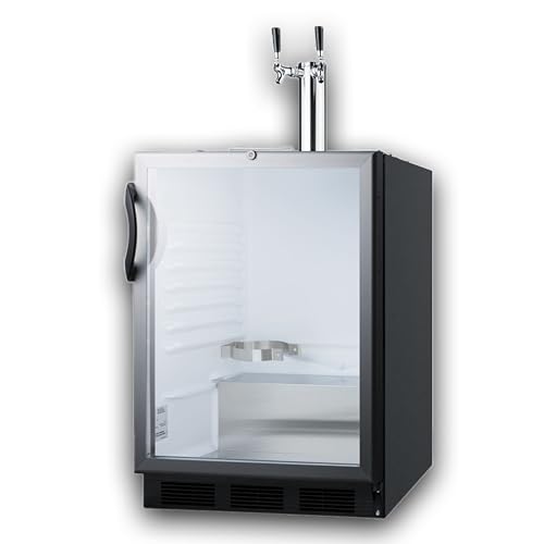 Summit 24" Undercounter Kegerator, Dual Tap Kit, ADA-Compliant, Glass Door SBC56GBIADA