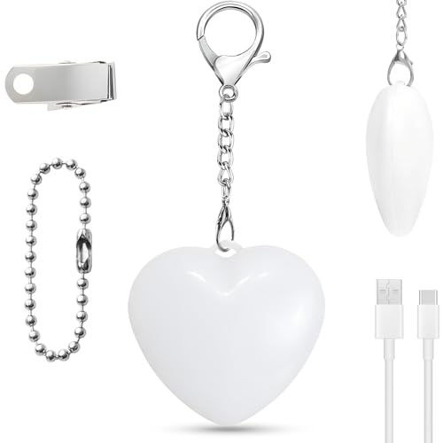 Wonlonda Heart-Shaped Rechargeable LED Purse Light, Touch Sensing Automatic Glow Light for Handbags, Wallets and Totes (White)
