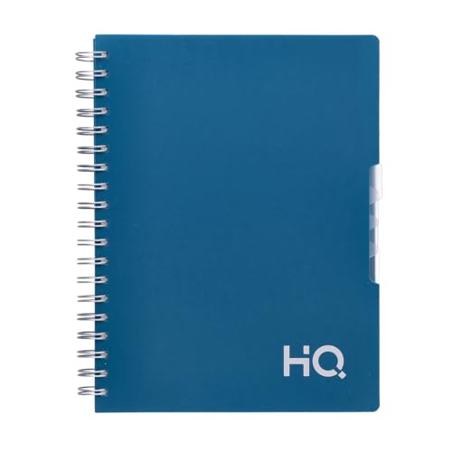 Image of HQ Navneet Five Subject Spiral Wiro Binding Office Notebook for Personal and Office Use | B5 Size - 25 cm x 17 cm | Blue | 300 Pages