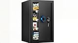 [23.6' Tall] Extra Large Safe for Home Use, Digital Home Safes with Programmable Keypad, Spare Keys and Alarm System, Anti-Theft Security Safes for Home Office