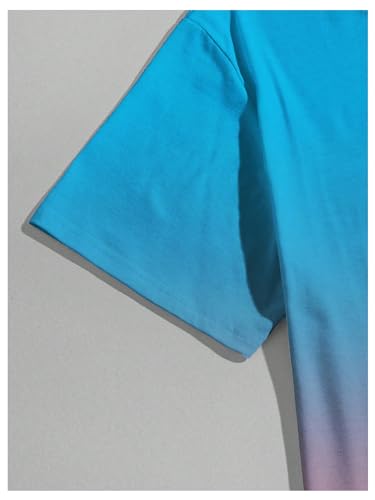 Floerns Men's Summer Streetwear Causal T Shirts Ombre Tropical Print Crewneck Short Sleeve Tee Shirts Tops4