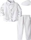 A&J DESIGN Baby Boy Christening Outfit Toddler Baptism Wedding Formal Pants Suit 18-24 Months White