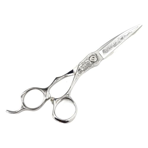 6.0-inch Mizutani Damascus Dark Engraved Pattern Haircutting Scissors Flathead Bangs Hair Styling