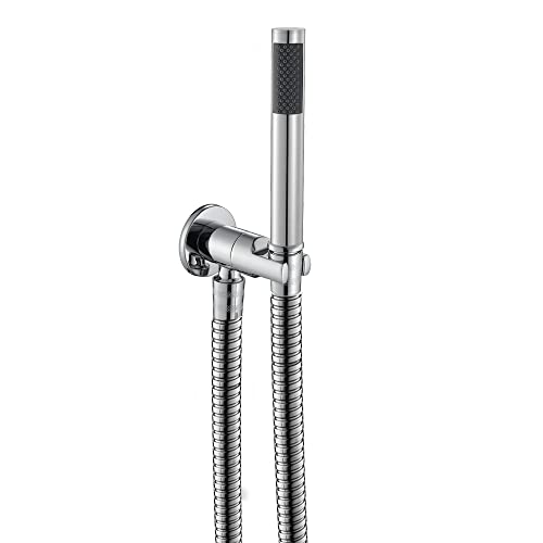 Pommeau de douche à main mural monotrou laiton avec tuyau inox