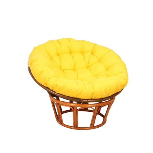 Generisch Cojín de mimbre para silla balancín para exteriores, cojín para silla giratoria, redondo, acolchado, color beige, 50 x 50 cm