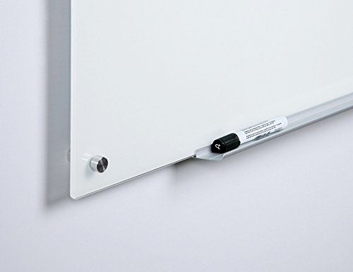 Audio-Visual Direct Magnetic Ultra White Glass Dry-Erase Board Set - 5' X 3.4' - Includes Magnets, Hardware & Marker Tray #TOP2