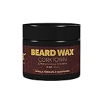 Detroit Grooming Co. Beard Wax – All-Natural, Strong Hold with Sweet Almond & Sunflower Oil, Vitamin E – Corktown Scent (Vanilla, Tobacco, Cedarwood) – 2oz