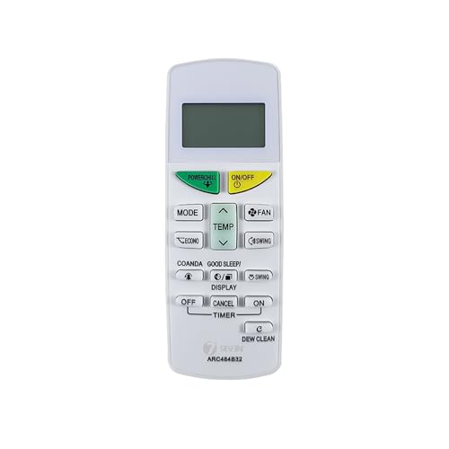 Image of 7SEVEN Compatible with Daikin AC Remote Control ARC484B32 Model 132L Suitable for FTKM60U ‎MTKM50U FTKM35U 1 1.5 2 Ton Split & Window AC - Match Keys Exactly to Replicate Genuine Remote Function