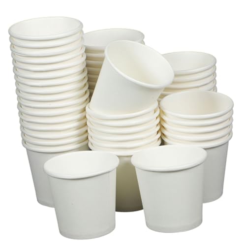 ROMISBABA 200 Piezas Unidades Vasos Desechables de Papel Blanco para Café Tazas para Bebidas Calientes y Frías para Fiestas y Eventos