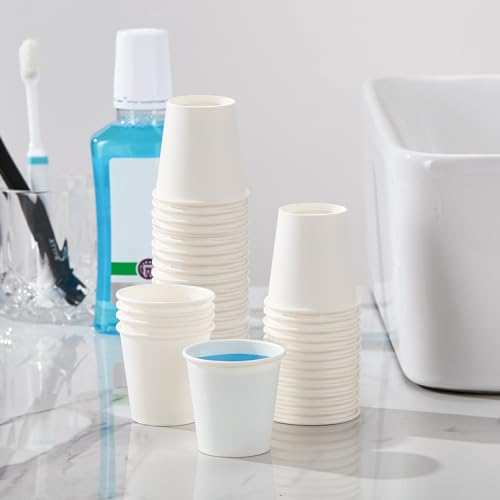 SIUQ 1200 Pack 3 oz Paper Cups, Small Disposable Bathroom Mouthwash Cups, Mini White Paper Espresso Cups 3 Ounce for Parties, Bathroom, Picnics, Travel and Events by SIUQ - Used condition - US$27.83