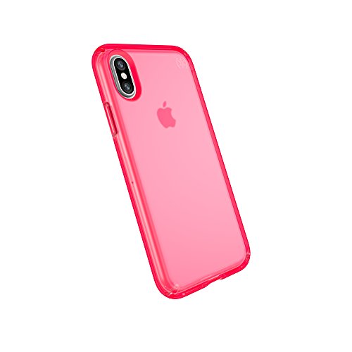 Speck Products Presidio NEON Clear Cell Phone Case For iPhone XS/iPhone X - SHOCKING PINK MATTE