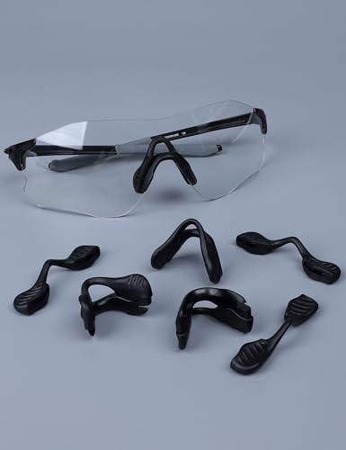 Image of 3 Pairs Ultra Soft Silicone Sunglass Nose Pads for Oakley EV Zero Path OO9308 /EV Zero Pitch OO9383 /EV Zero Range OO9327, Push-in Anti-Slip Glasses Nose Piece Replacement Kit Black