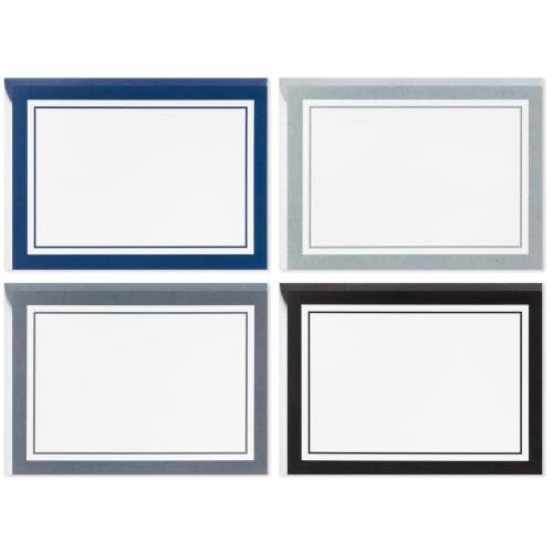 Hallmark Blank Cards Assortment with Holder, 40-Pack (Black, Blue, Grey)