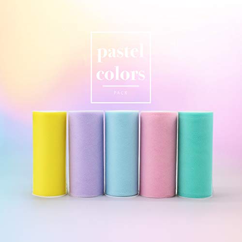 Ohah Tulle Spool Assortment, 6 inch by 25 Yard (Pack of 5) (Magical Unicorn)