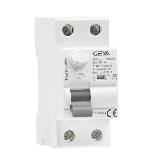 GEYA Electromagnetic Residual Current Circuit Breaker Type A ELCB RCD RCCB (2P-63A-30mA)
