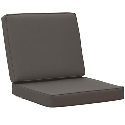 Image of Outsunny 2-Piece Garden Seat and Back Cushion Set Dark Grey