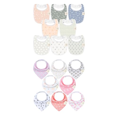 Image of KeaBabies 8-Pack Baby Bibs for Girls & Boys and 8-Pack Baby Bandana Bibs, Baby Bibs - Teething Baby Bibs for Boy, Girl, Drool Bibs for Baby Girl, Baby Boy
