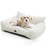 Picture of ABCPET Cat Bed Dog Couch for Puppy and Kitten, Fluffy Dog Bed Medium Dogs Couch, Supportive Cat beds for Indoor Cats, Washable Cover & Non-Slip, 32 inch, White