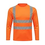 HYCOPROT Camisetas Reflectantes de Alta Visibilidad, de Manga Larga, con Malla Que Absorbe la Humedad, de Secado rápido, Transpirables, Ligeras, Reflectantes