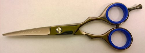 5" Professional Hair Dressing Cutting Barber Scissors Shears MAGNUM "GUN-METAL COLOR" Free Rings
