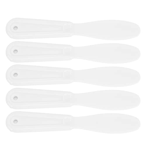 Bamjour - Bamjour Spatule de Pot en Silicone, 5 Pièces Spatule à Plâtre Ergonomique à Long Manche, Toucher Doux, économie de Travail, de Mélange Résistante à l'usure pour Sculpter la Cire (WHITE)