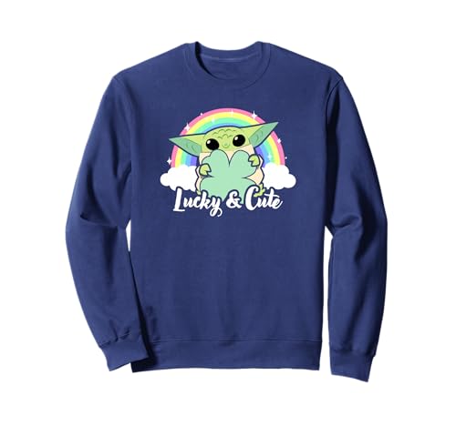 Sweat Grogu Star Wars pour la Saint-Patrick avec motif arc-en-ciel