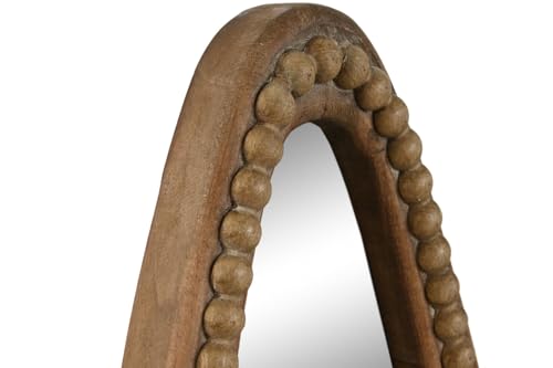 ESPEJO MADERA 24X4X35 BOLAS MARRON